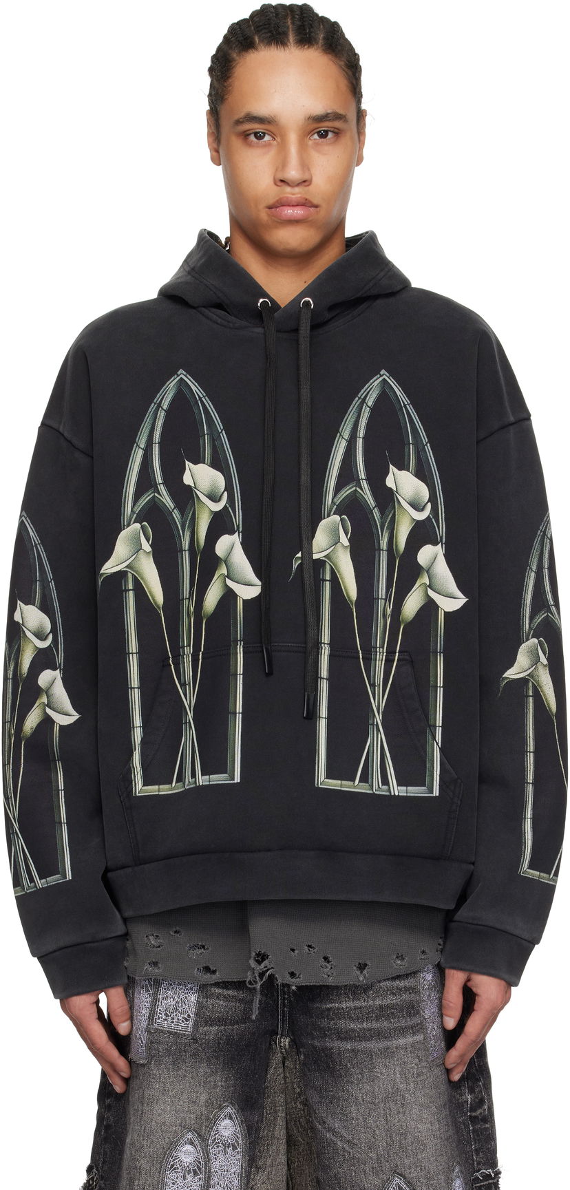 Sweatshirt Who Decides War Who Decides War Calla Window Hoodie Svart | 1110060030SS25