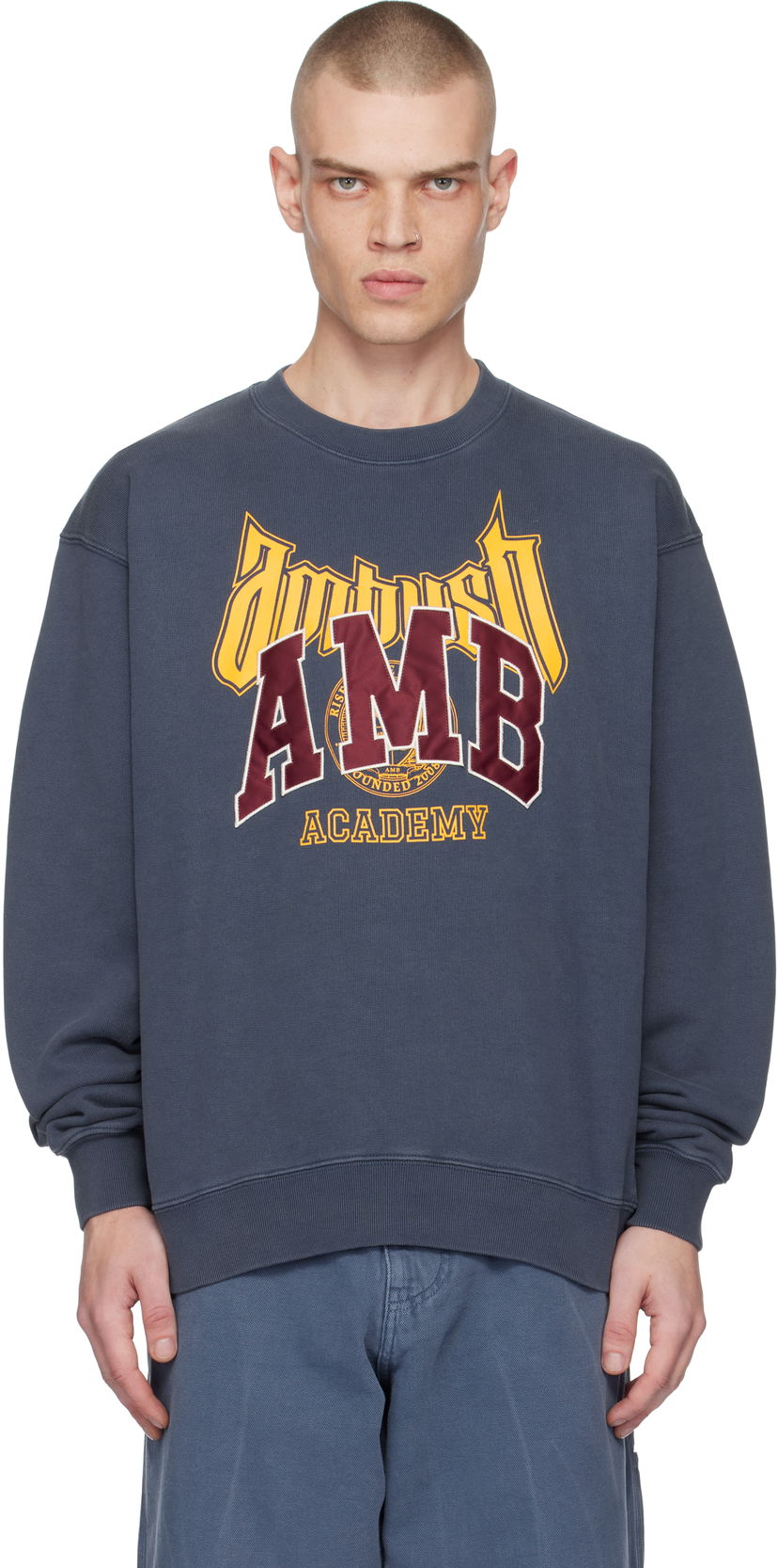 Sweatshirt Ambush Graphic Sweatshirt Blå | BMBA006F24FLE0014528