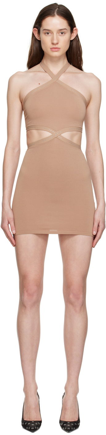 Klä Alexander Wang Alexander Wang Halter Mini Dress Beige | 4KC1236038