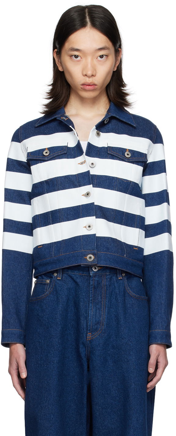 Jacka Jean Paul Gaultier Gaultier 'The Marinière' Striped Denim Jacket Mörkblå | 24/30-F-VE071IP-D017-5501
