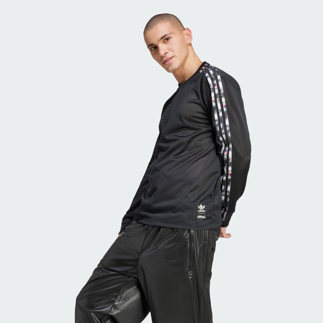 T-shirt adidas Performance Pride Mesh 3-Stripes Long Sleeve Svart | IZ4893, 0