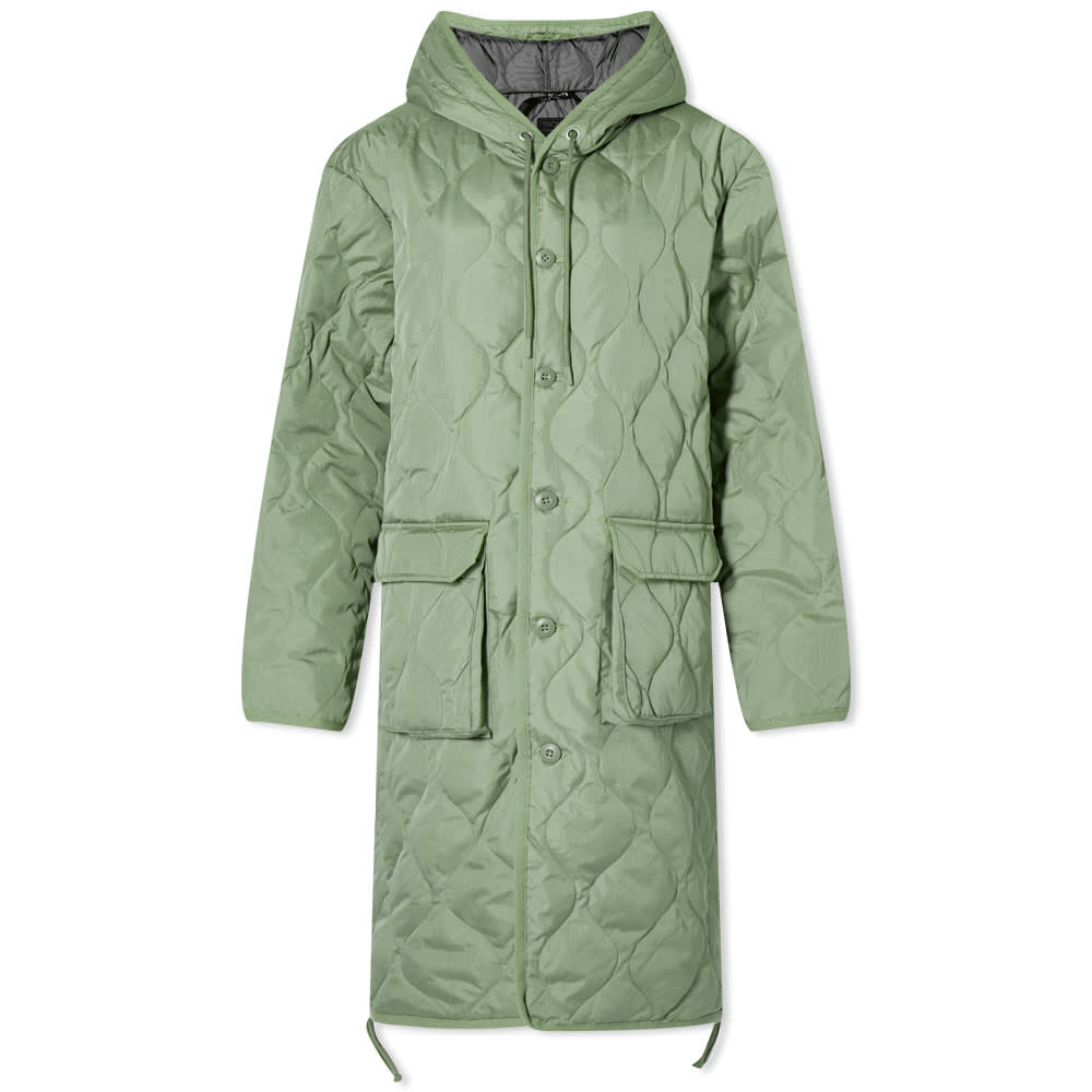 Rockar TAION Hood Down Coat Grön | TAION-106BML-LONG-GRN, 0