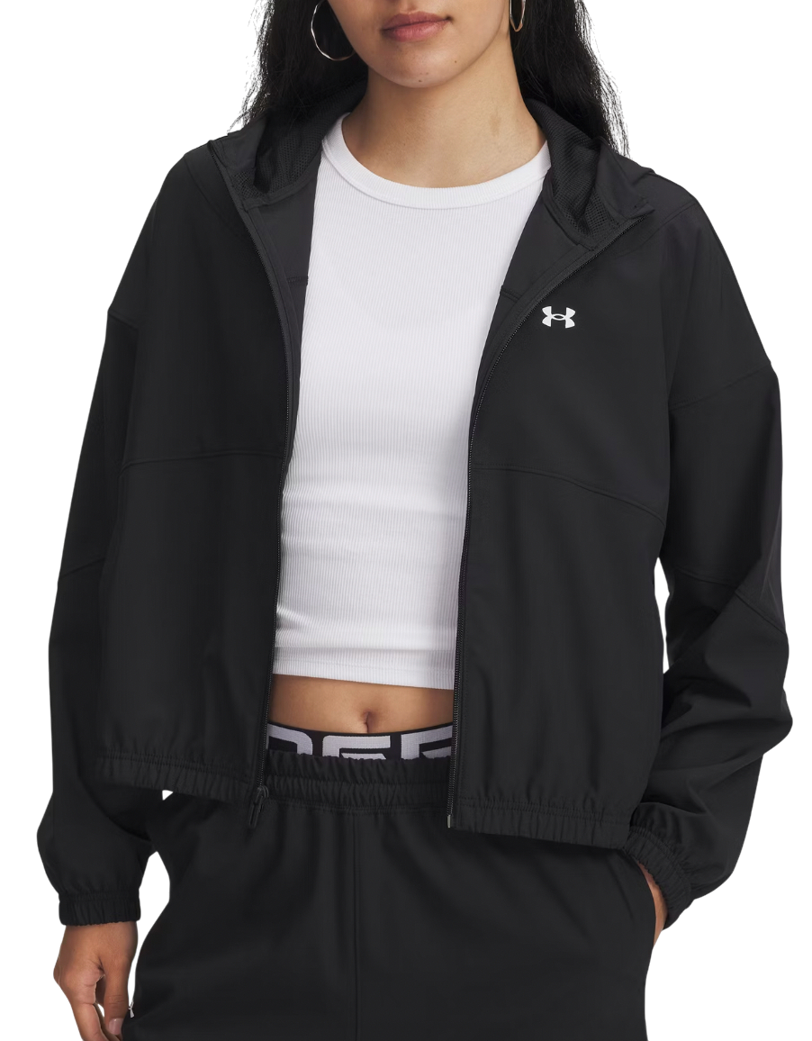 Vindjacka Under Armour UA Rival Woven Cropped Hooded Jacket Svart | 6004849-005, 0