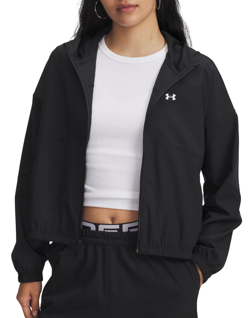 Vindjacka Under Armour UA Rival Woven Cropped Hooded Jacket Svart | 6004849-005
