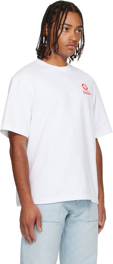 T-shirt Casablanca Casablanca Jersey Logo Patch Oversized T-Shirt, Size Small Vit | M-AW25-JTS-044-04, 4