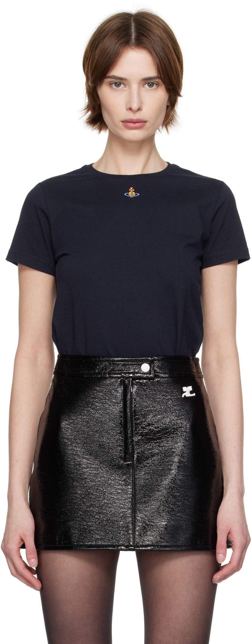 Kjol Vivienne Westwood Vivienne Westwood Orb Peru T-Shirt Svart | 3G010017-J001M-