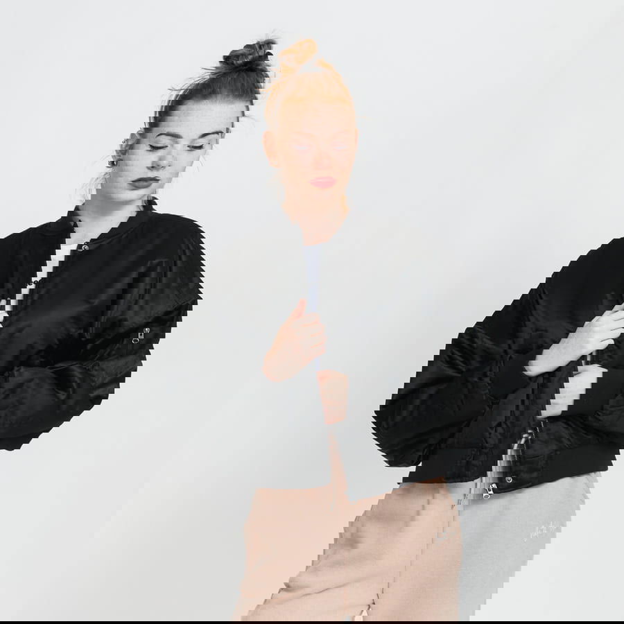 Bomberjacka Urban Classics Short Oversized Satin Bomber Jacket Svart | TB4542 black, 0