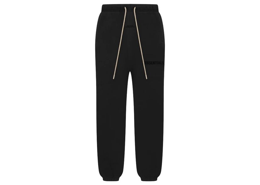 Träningsbyxor Fear of God Essentials Cream Drawstring Sweatpant Jet Black Svart | 130SP232020F