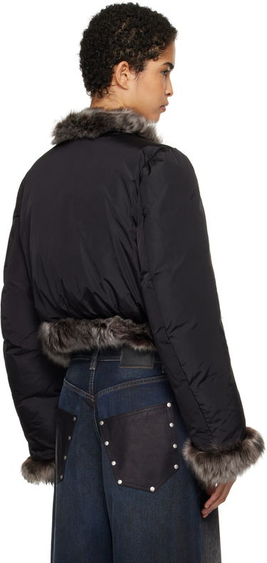 Pufferjacka Alexander Wang Alexander Wang Fur Trim Down Jacket Svart | 1WC4242573, 2