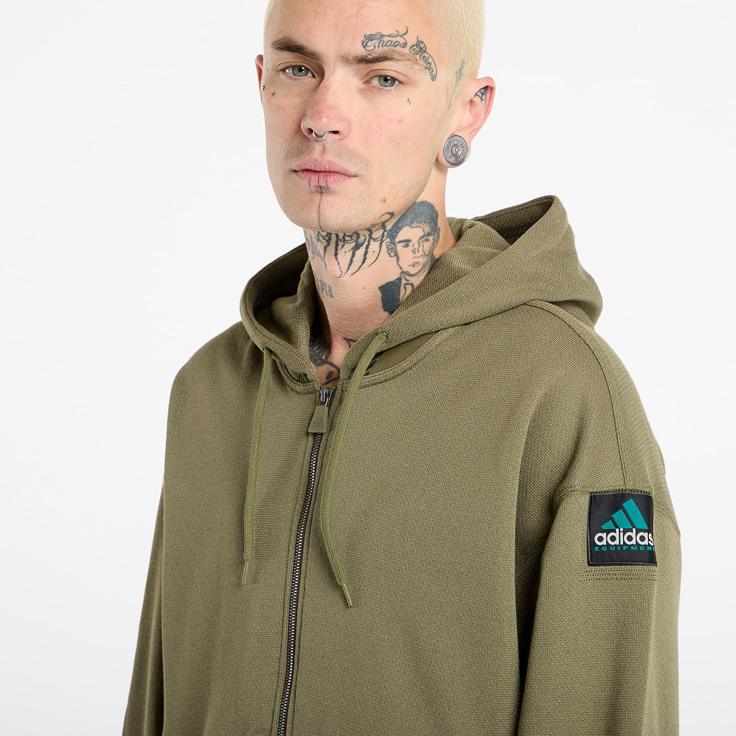 Sweatshirt adidas Originals Equipment Reflective Hoodie Full-Zip Grön | JV7650, 1