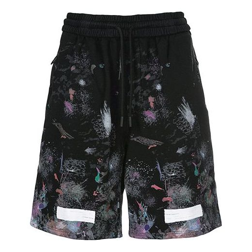 Shorts Off-White Splash Ink Pattern Shorts Svart | OMCB009F176190329901, 0