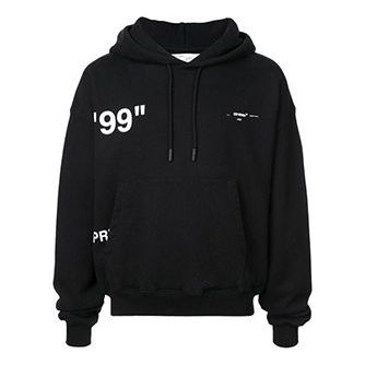 Sweatshirt Off-White Off-White Loose Fit Hoodie Svart | OMBB037R19B970011088
