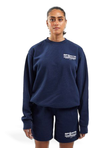 Sweatshirt Sporty & Rich Sports Crewneck Mörkblå | CR492NA