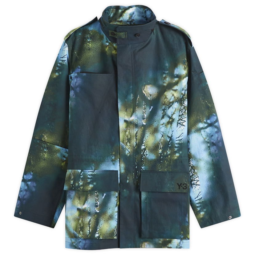 Parkas Y-3 Y-3 Earth Print Field Jacket, Size Large Blå | JL8307