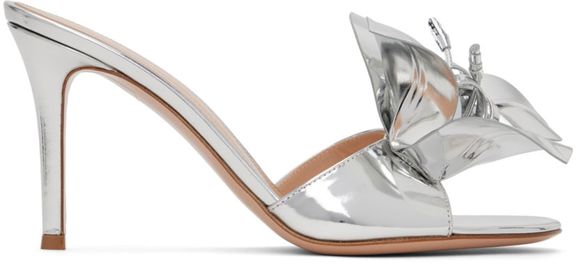 Sneakers och skor Gianvito Rossi Flower Heeled Sandals Metallisk | G15360.85RIC.MET