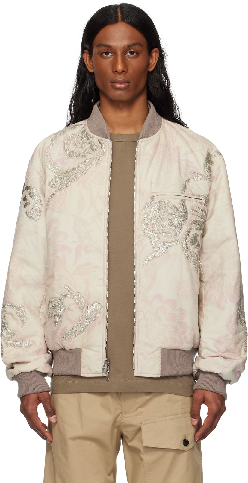 Bomberjacka Dries Van Noten Dries Van Noten Floral Reversible Bomber Jacket Rosa | 251-080539-1002