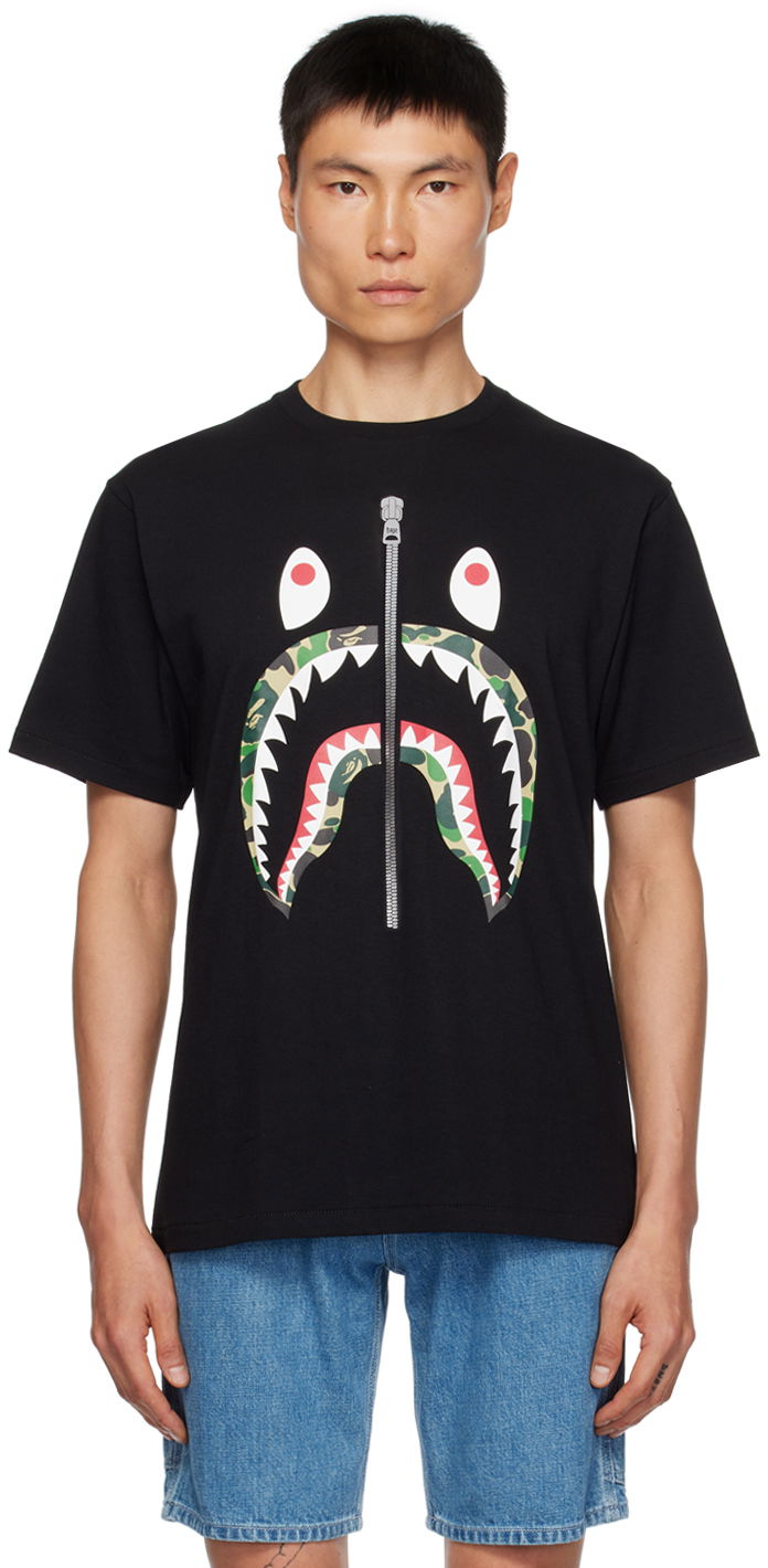 T-shirt BAPE ABC Camo Shark T-Shirt Svart | 001TEJ801013M, 0