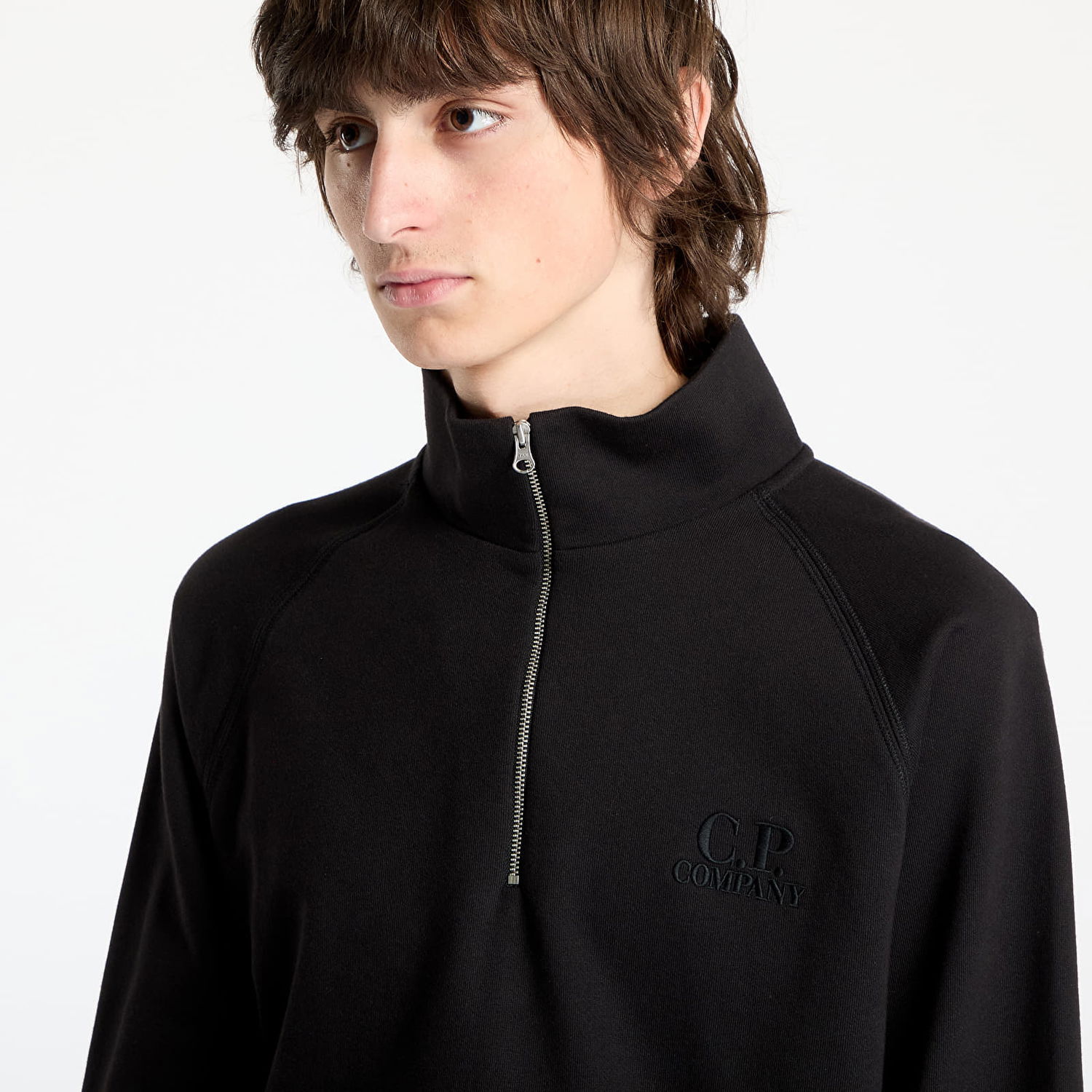 Sweatshirt C.P. Company C.P. Company Diagonal Raised Fleece Sweatshirt Svart | 18CMSS043A005086W-999, 1