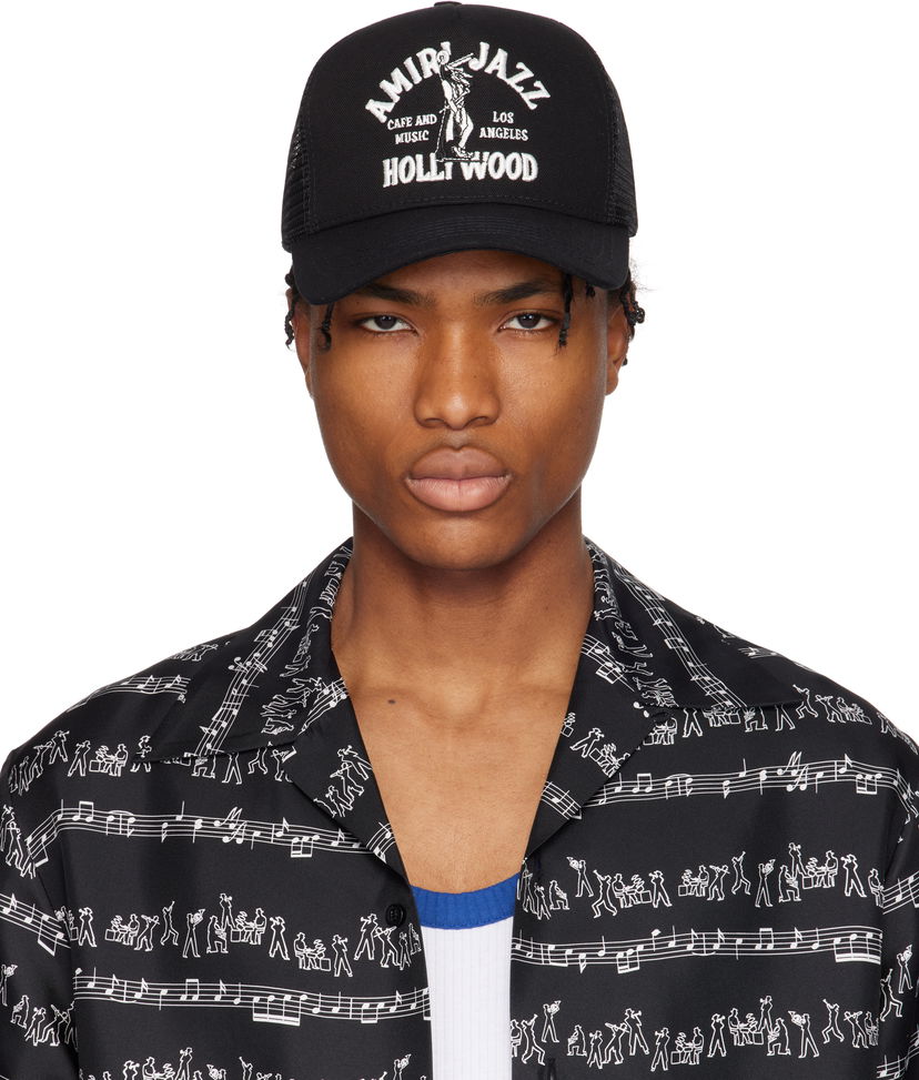 Keps AMIRI Amiri Jazz Wolf Trucker Cap Svart | AMHATR1020