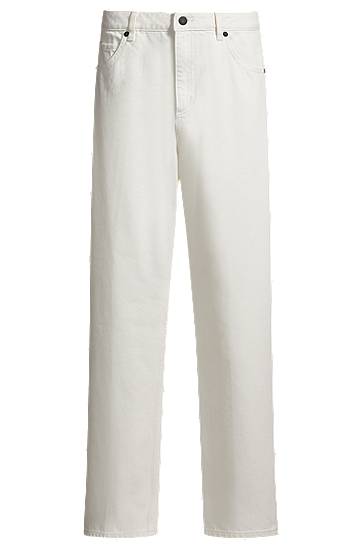 Jeans BOSS Modern-Fit Rigid Denim Jeans Vit | 50535134