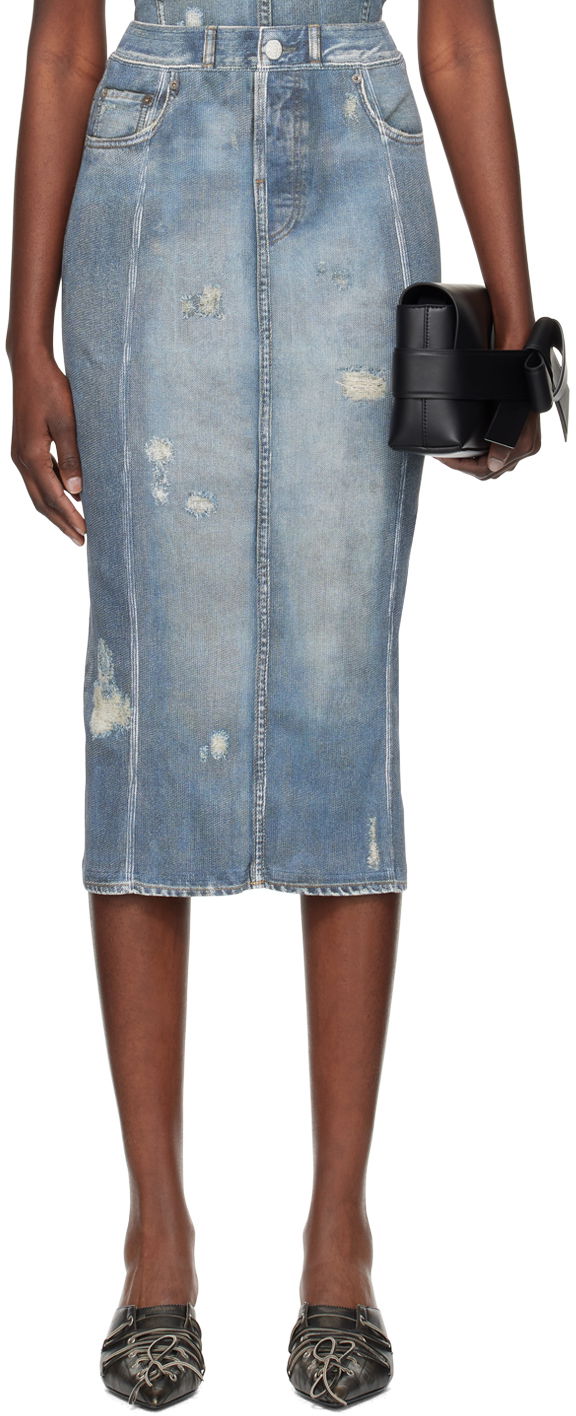 Kjol Acne Studios Rib Skirt Blå | AF0443-