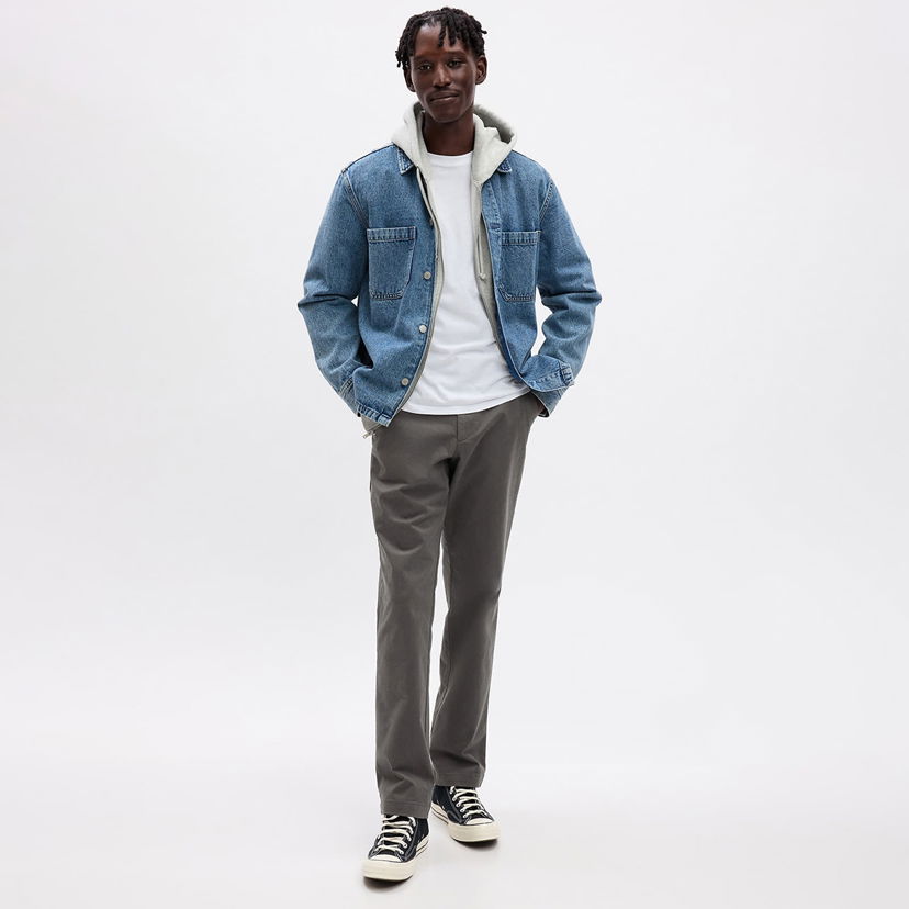 Byxor GAP Chino Straight Fit Pants Soft Black Grå | 472757-07