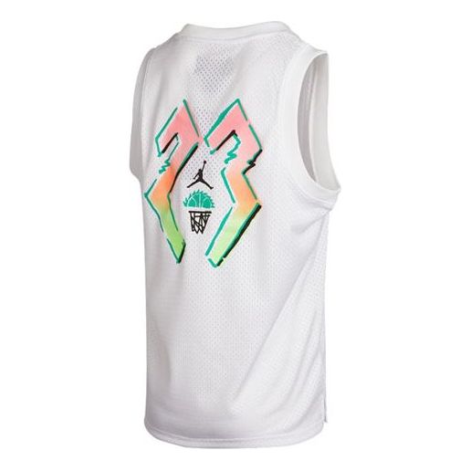 Linne Jordan Ventilated Basketball Vest Vit | CZ4860-100, 0