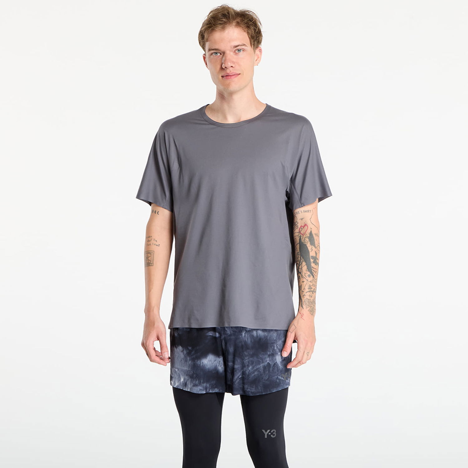 T-shirt Y-3 Run Ss Tee Granite M Grå | KB2330, 0