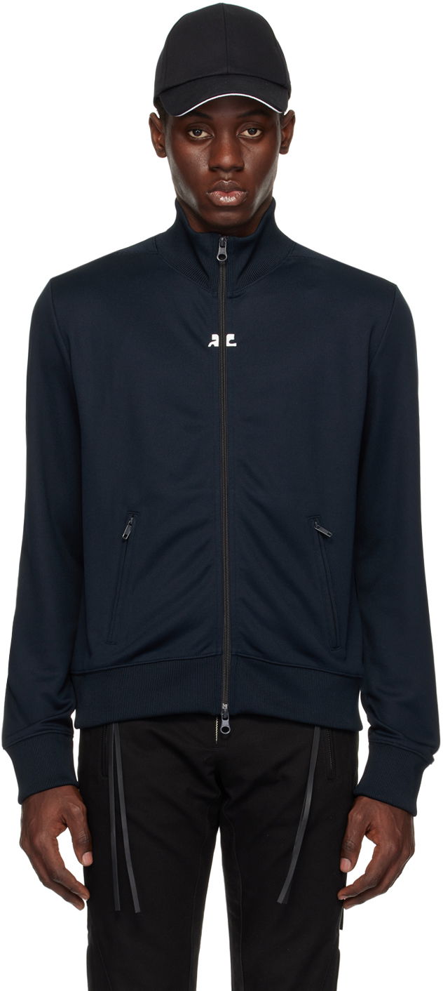 Vindjacka Courrèges Zip Track Jacket Mörkblå | 124JVE011JS0091