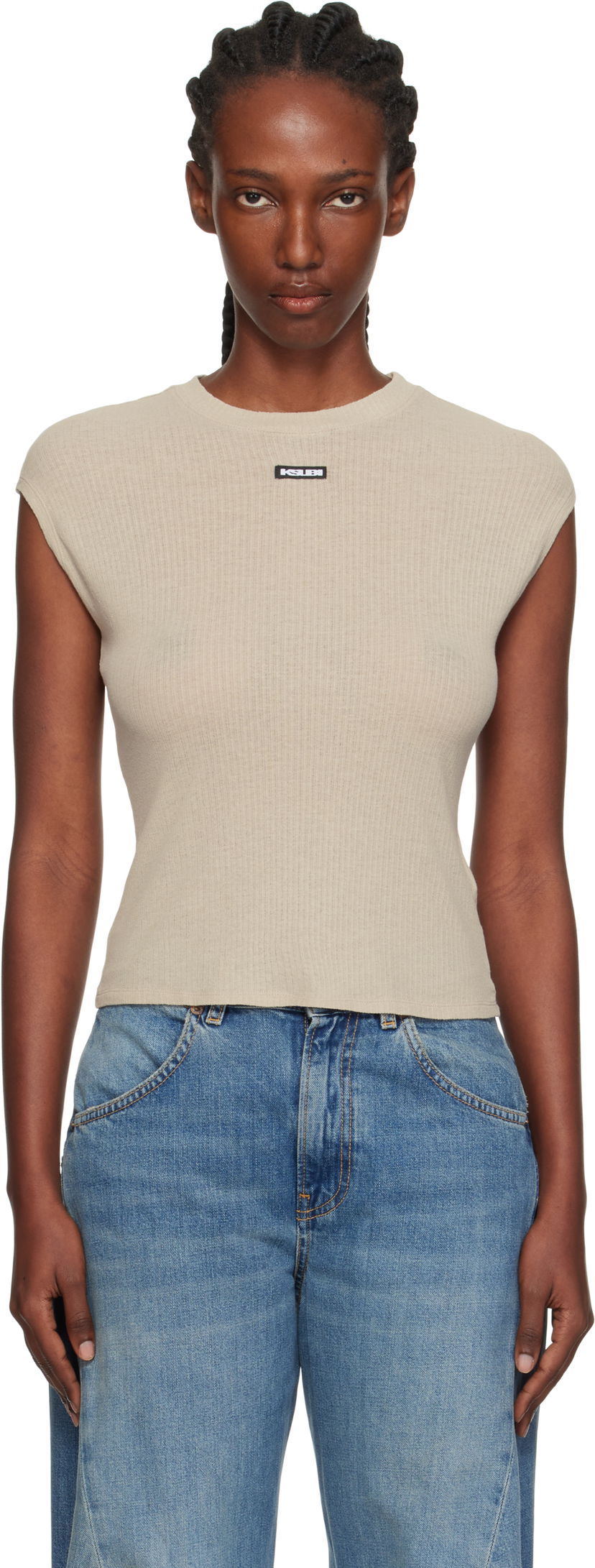 T-shirt Ksubi Ksubi Staple Short Sleeve T-Shirt Beige | WPF25TE014