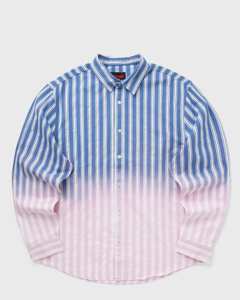 Skjorta Pleasures Men's Striped Dip Dye Button-Down Shirt Blå | P25SP020-BLUE