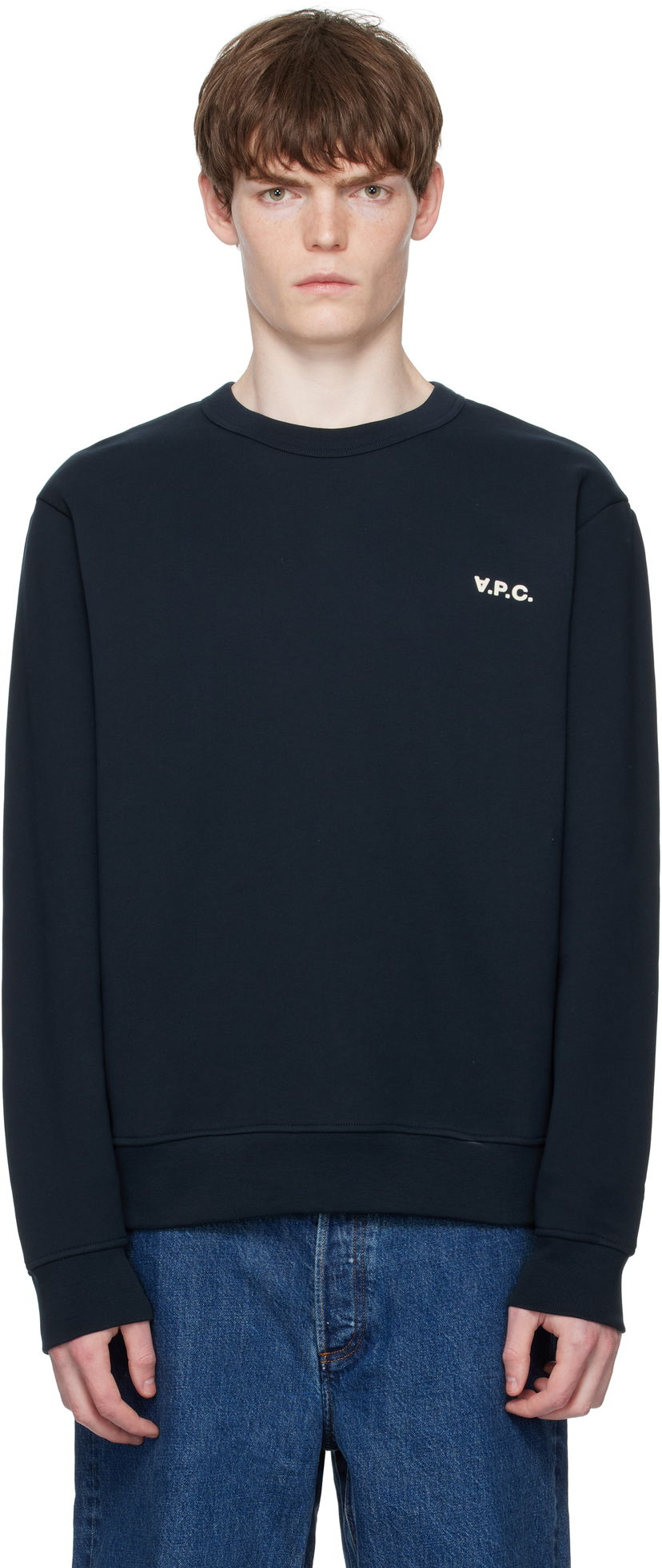 Sweatshirt A.P.C. Boxy Petit 'VPC' Sweatshirt Mörkblå | COHBR-H27916