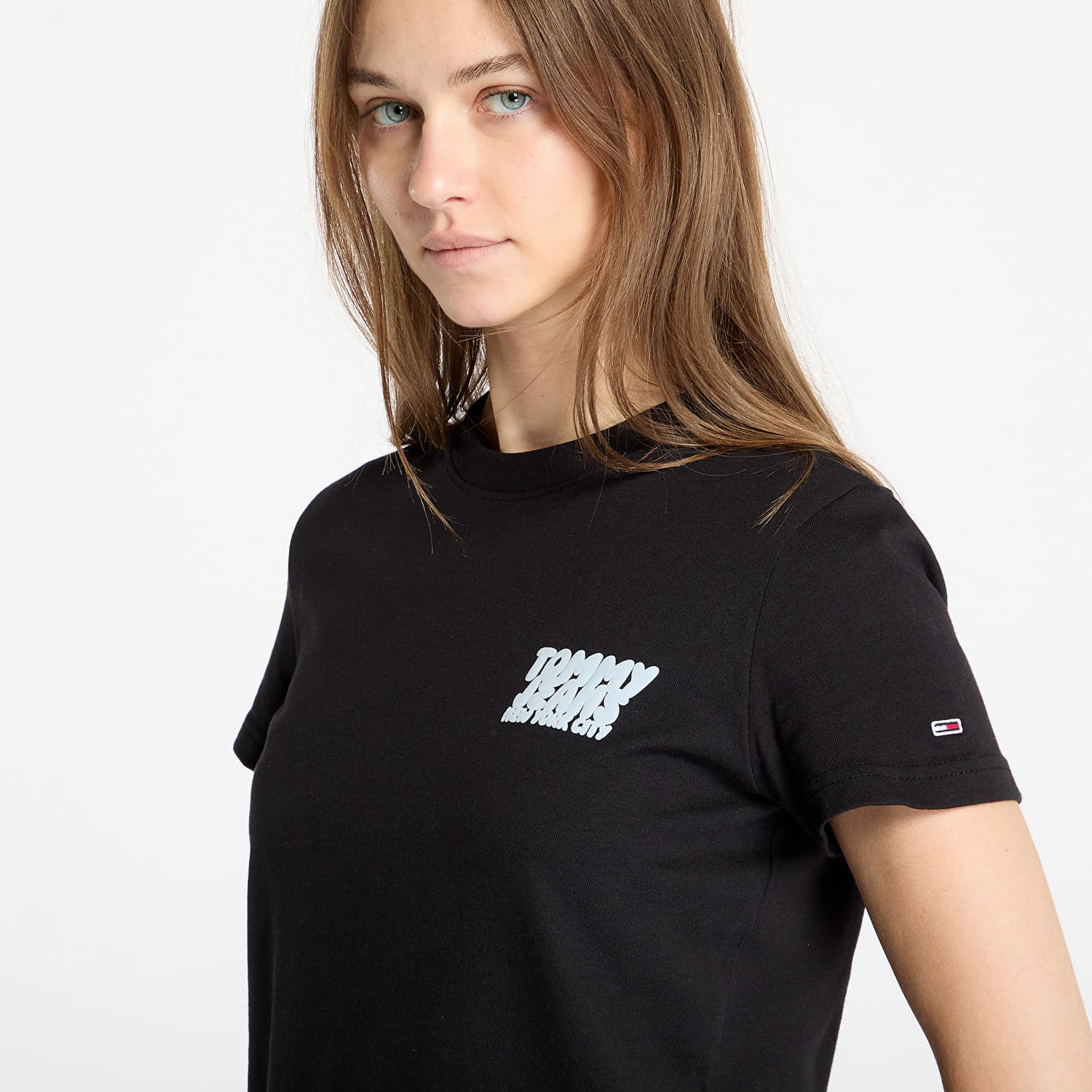 T-shirt Tommy Hilfiger Tommy Jeans Regular Bubble T-Shirt Svart | DW0DW21338 BDS, 1