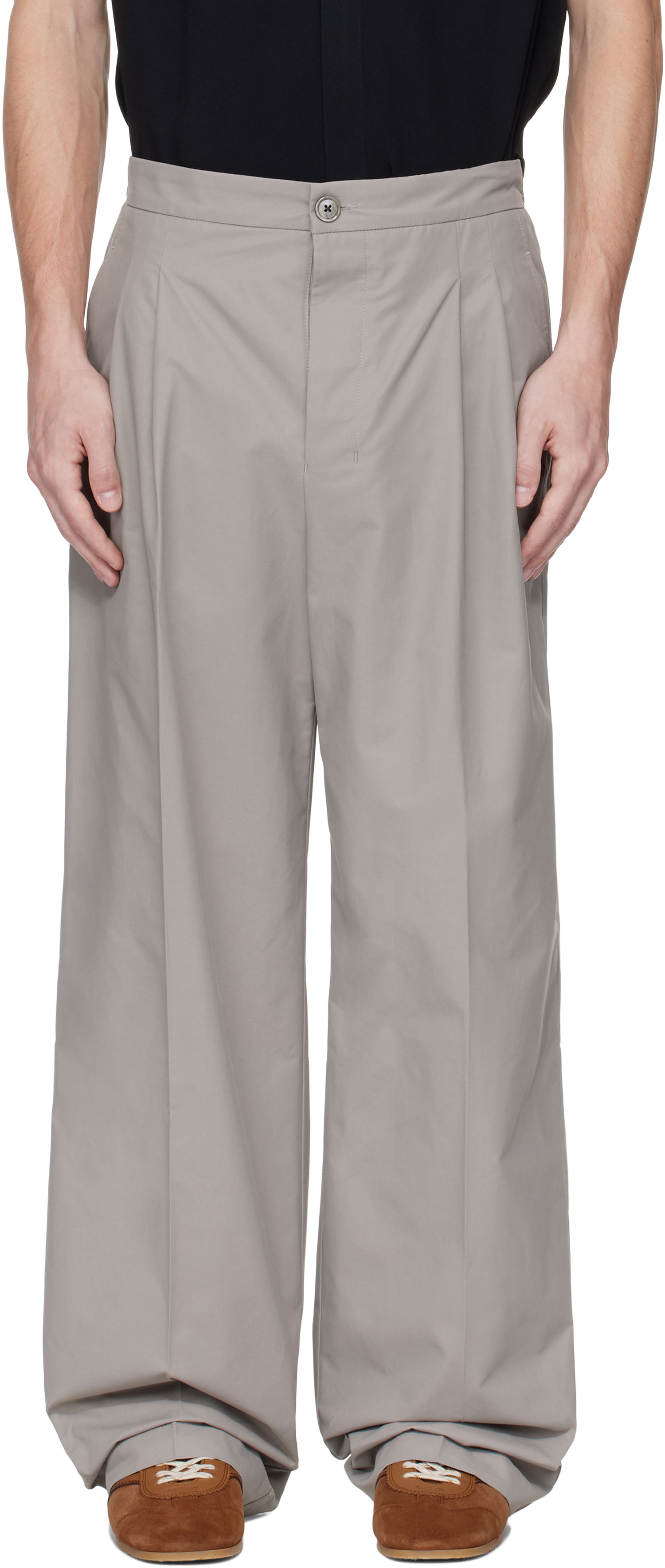 Byxor AMI AMI Paris Large Trousers Grå | HTR432.CO0101, 0