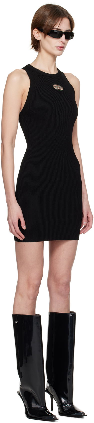 Klä Diesel Diesel M-Caddix Cutout Ribbed Knit Mini Dress Grön | A17449 0DLAX, 4