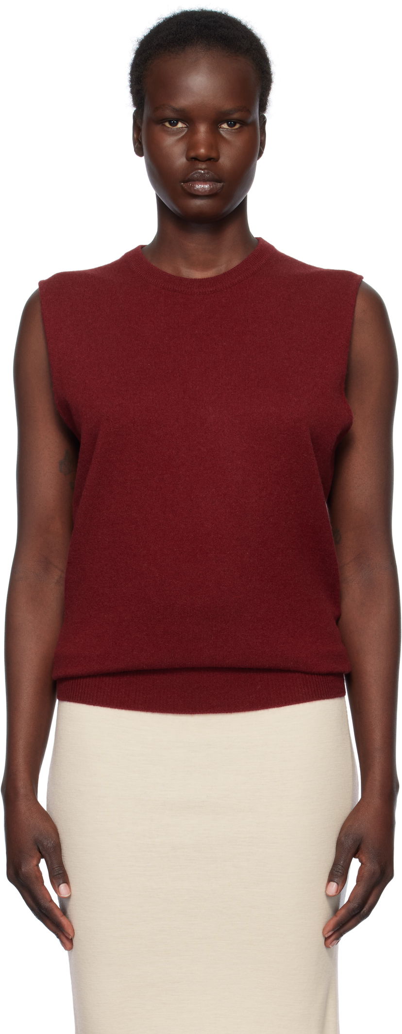 Sweater Jil Sander Jil Sander Cashmere Sleeveless Top Röd | J02GP0017_J13201