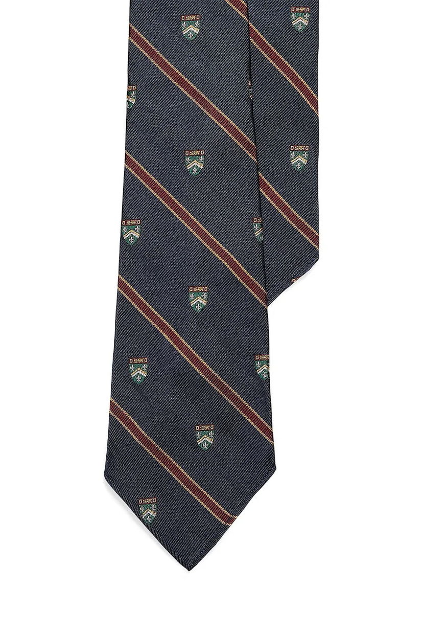 Tillbehör Polo by Ralph Lauren Polo Ralph Lauren Silk Tie with Crest and Stripe Pattern Flerfärgad | 712971857