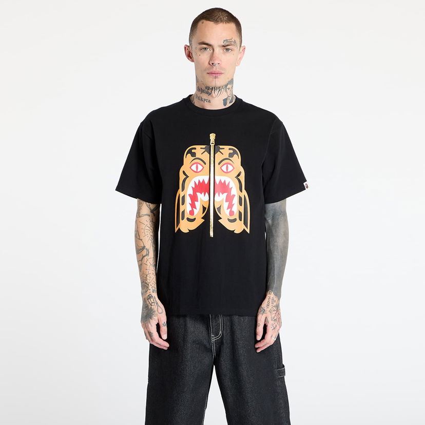 T-shirt BAPE A BATHING APE Colors Tiger Graphic Tee Svart | 001TEL301021MBLK