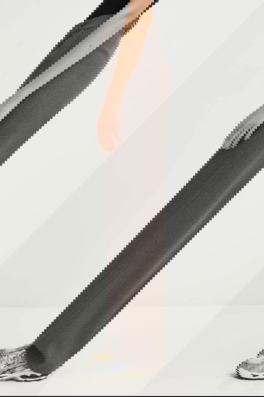 Byxor Maison Margiela Wool Pleated High Waist Wide-Leg Trousers Brun | S62KB0247.M35636.001F, 1