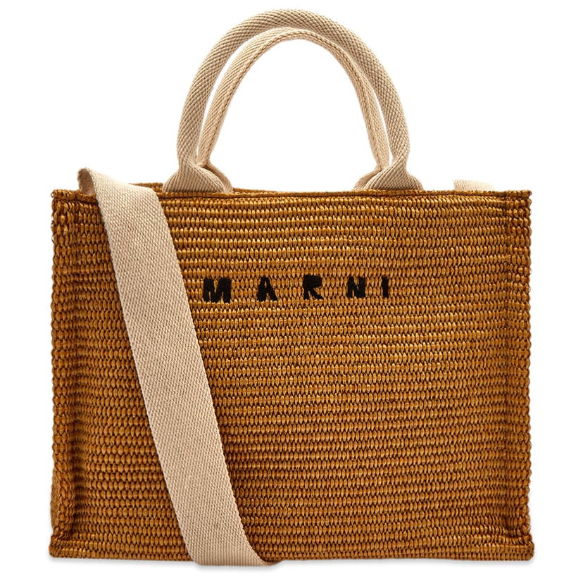 Tygpåse Marni Marni Small Basket Bag Brun | SHMP0077U0-P3860-Z0R42