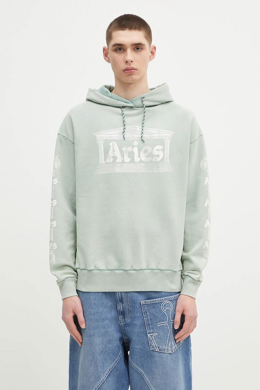 Sweatshirt Aries Aries Aged Ancient Column Hoodie Grön | AR2003503
