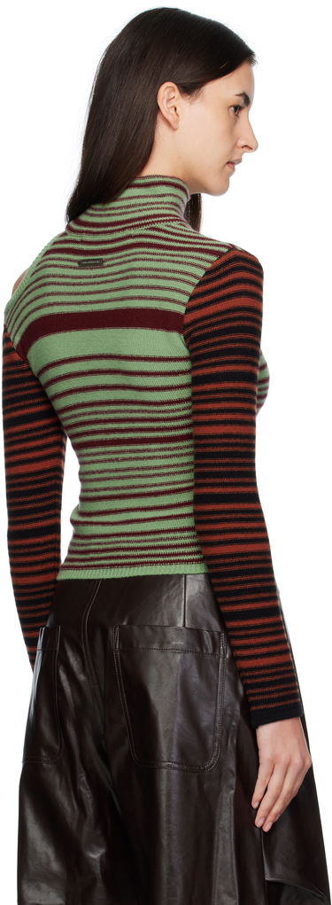Sweater Andersson Bell Andersson Bell Elodie Multi Stripe Cut-Out Turtleneck Grön | atb1356w, 2
