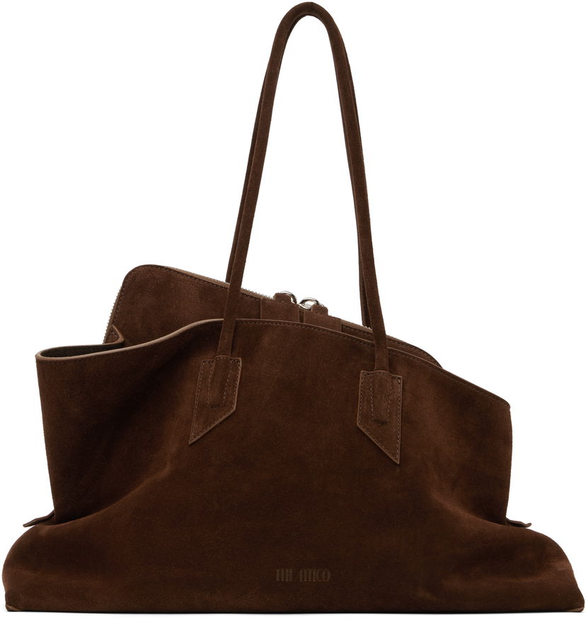 Handväska The Attico The Attico 'La Passeggiata' Top Handle Suede Bag Brun | 250WAH00054 LBT007AA