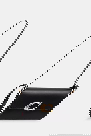 Axelväska Coach Leather Flap Shoulder Bag with C-Lock Svart | CAM17, 0