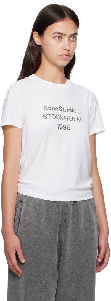 T-shirt Acne Studios Acne Studios Logo T-Shirt Vit | CL0397-, 1