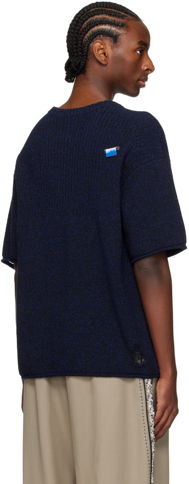 Jersey ADER ERROR Distressed Knit T-Shirt Mörkblå | BN01SSKT0501BK, 2