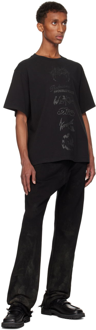 T-shirt We11done Multi Logo Graphic T-Shirt Svart | WD-TT3-24-777-U-BK, 3