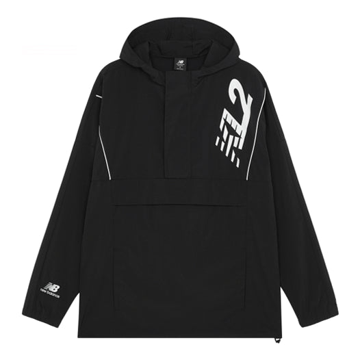 Vindjacka New Balance Embroidered Logo Half Zipper Track Jacket Svart | MJ13580-BK