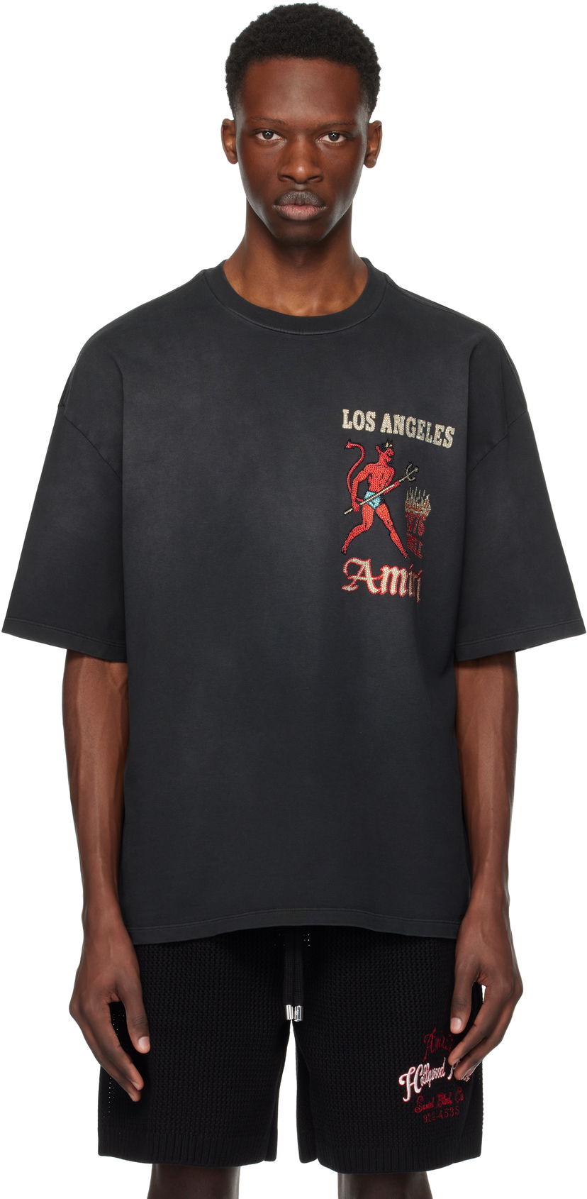 T-shirt AMIRI AMIRI Crystal Sinners T-Shirt Svart | AMJYTE1212