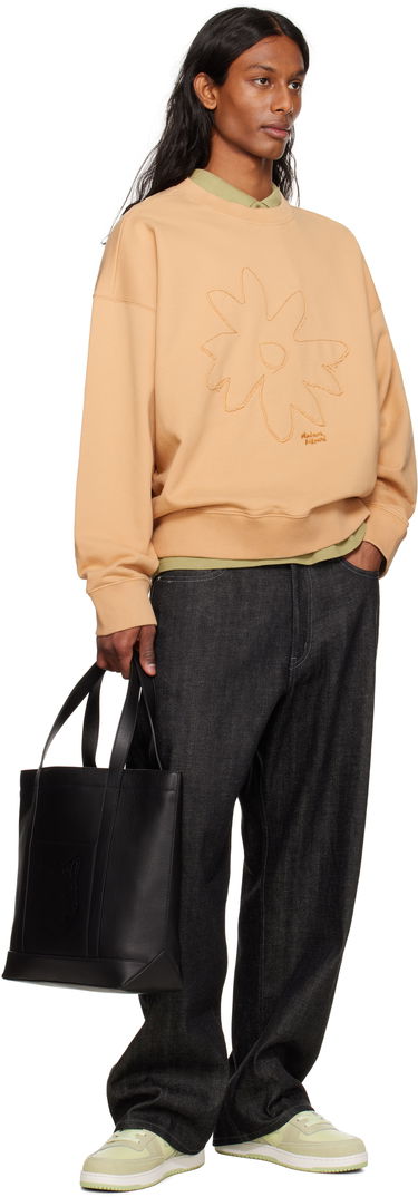 Tygpåse MAISON KITSUNÉ Maison Kitsuné Fox Head Leather Medium Tote Svart | OW05110LC0045, 3